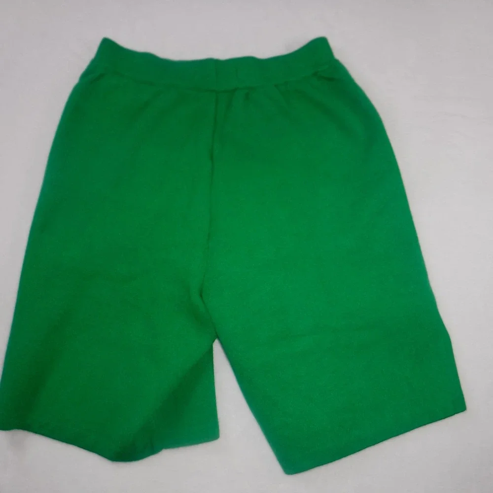 Zara Green Knit Shorts Drawstring Elastic Waist Wide Leg Juniors Size 13-14  NEW